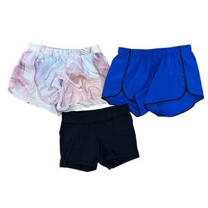 Women’s Bundle Lot 3 Pair Athletic Shorts Size Medium Pink, Blue, Black